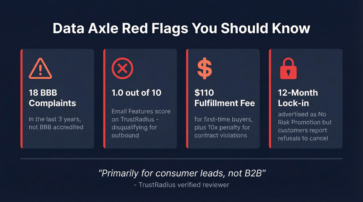 Data Axle red flags and BBB complaint summary