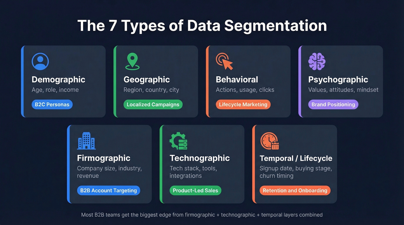 Seven types of data segmentation with examples and use cases