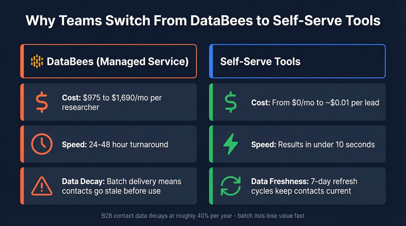 DataBees managed service vs self-serve tools comparison