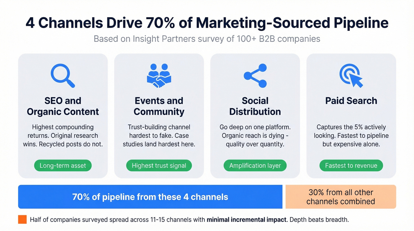 Four channels driving 70% of B2B pipeline