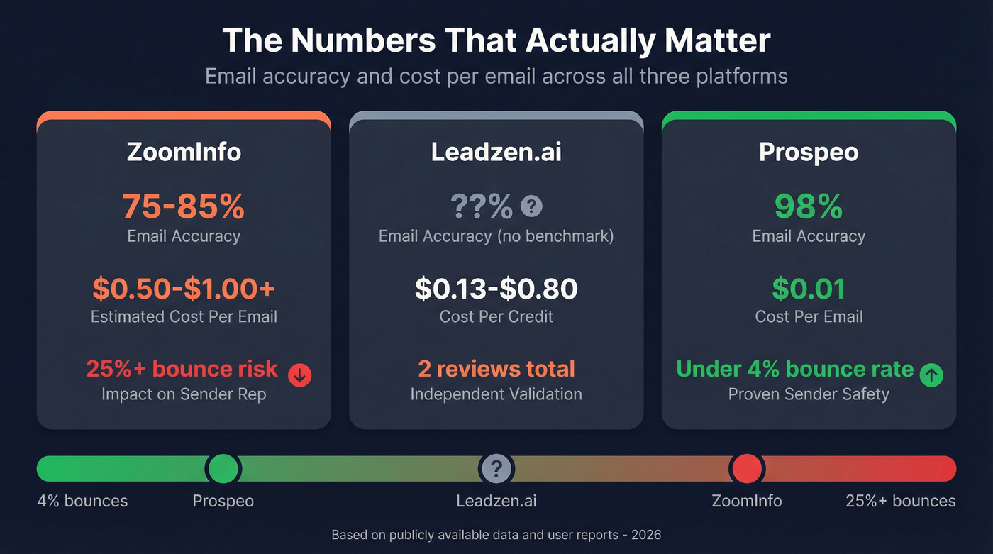 Key accuracy and cost stats comparing all three platforms