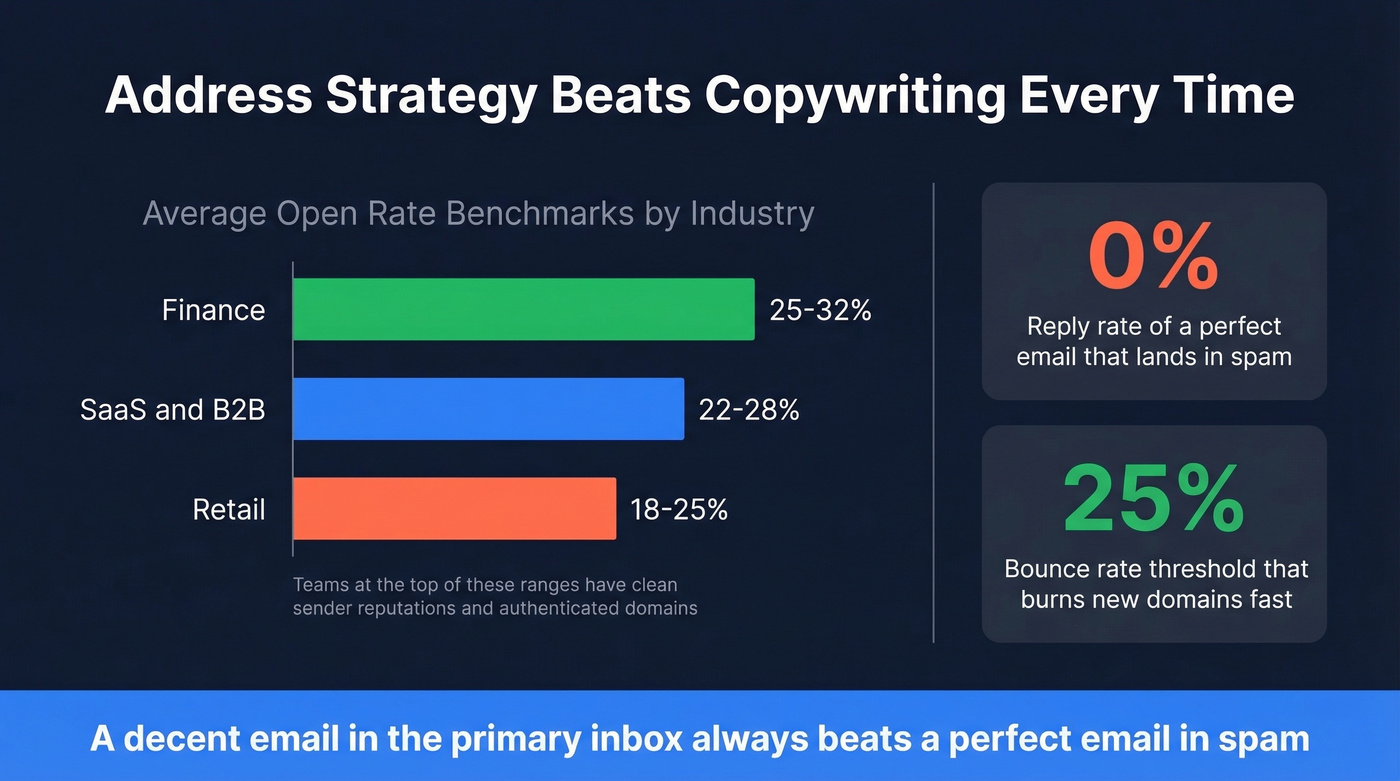 Email open rate benchmarks by industry with sender reputation insight