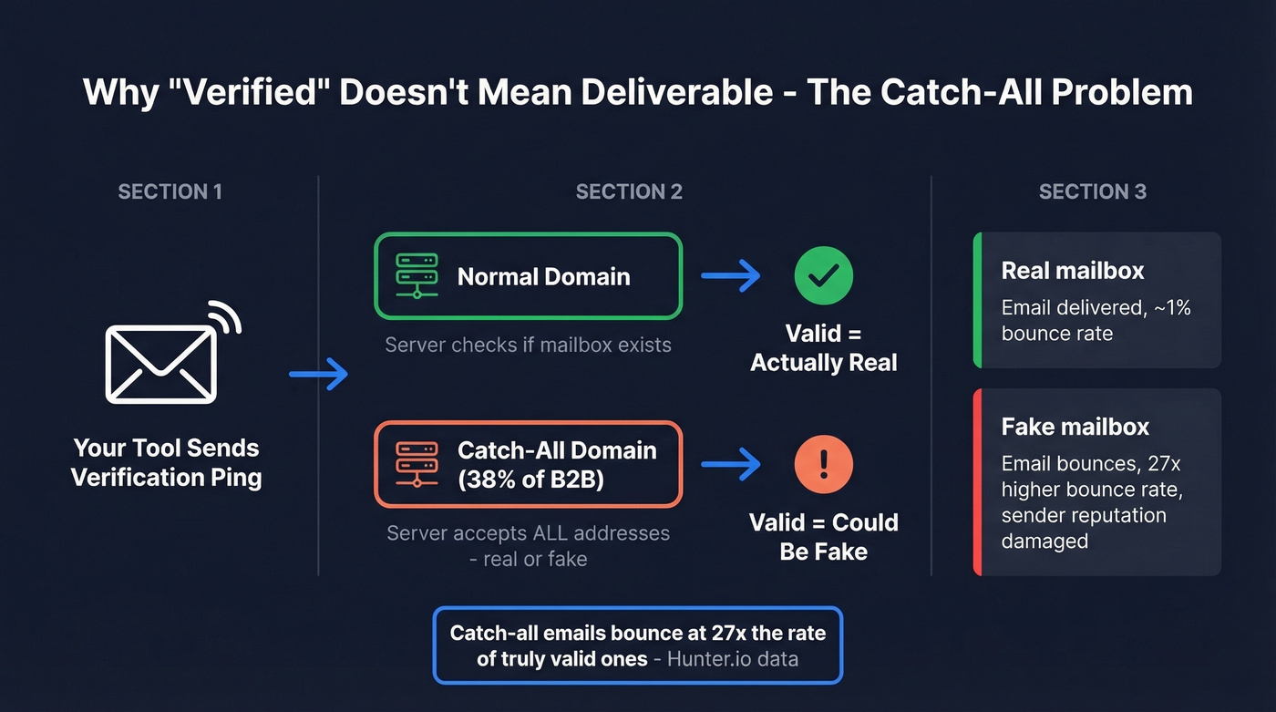 How catch-all domains cause false verified email results