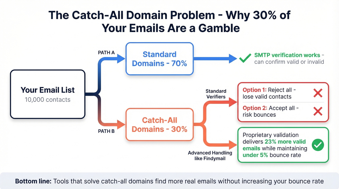 How catch-all domain handling impacts email deliverability