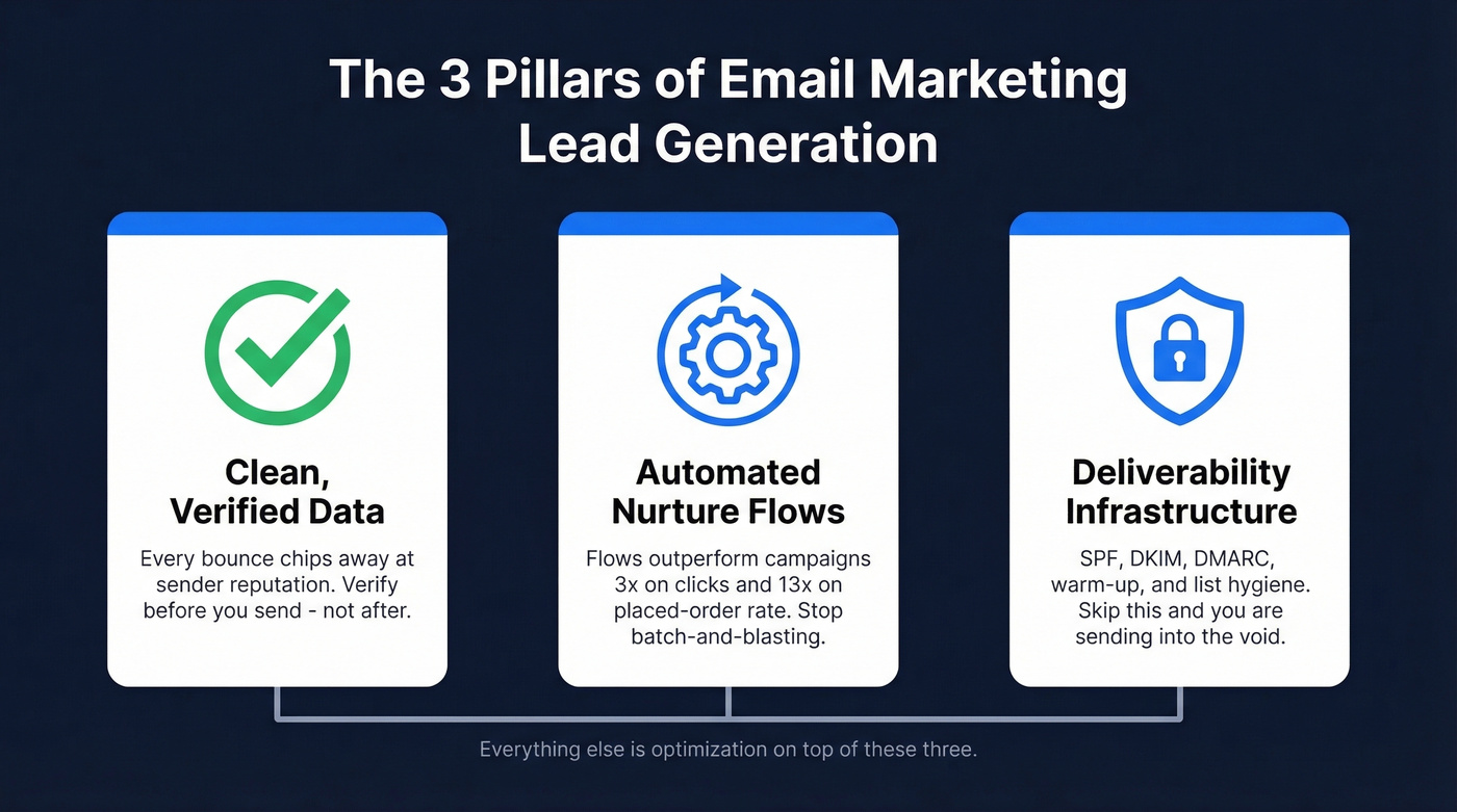Three pillars of email marketing lead generation