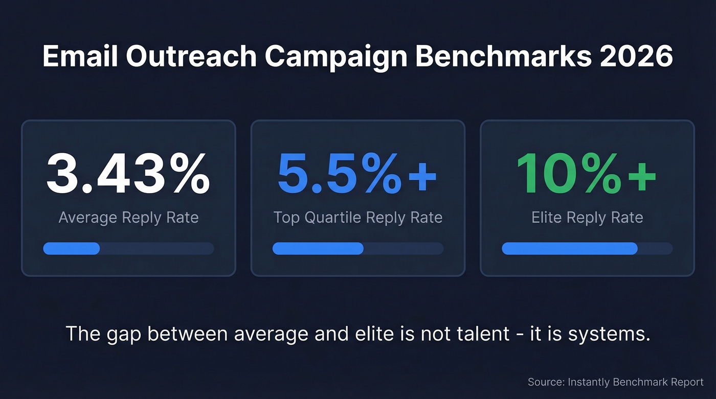 Email outreach campaign benchmark stats for 2026