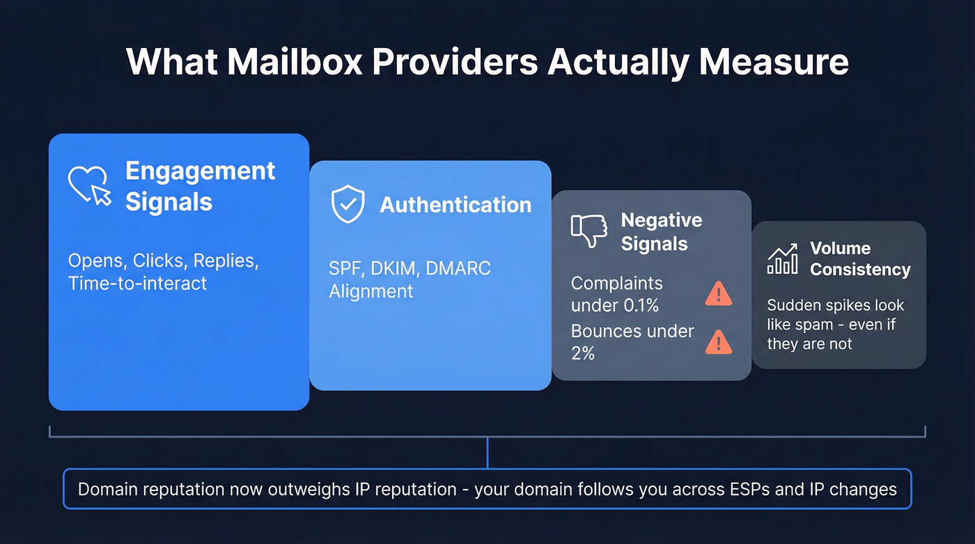 Mailbox provider reputation signals ranked by importance