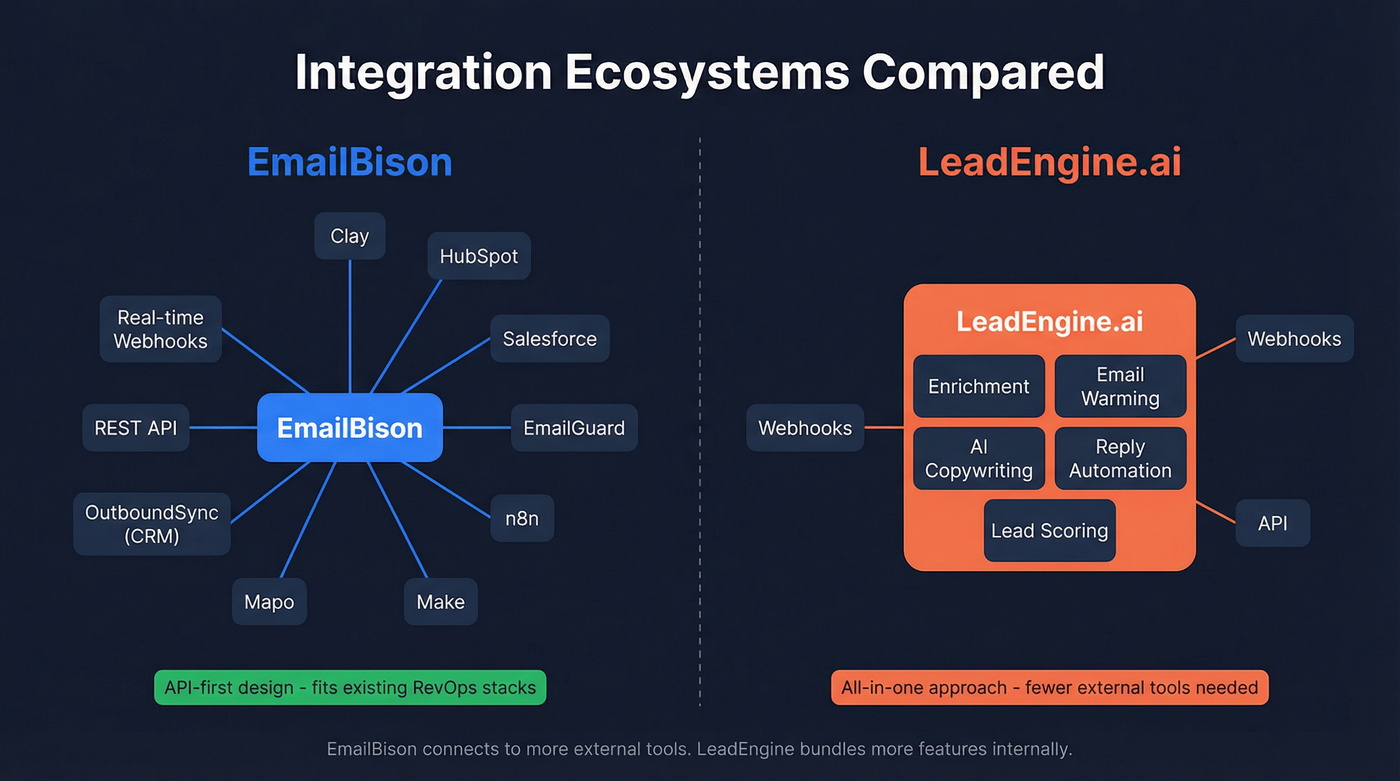 Integration ecosystem diagram for both platforms