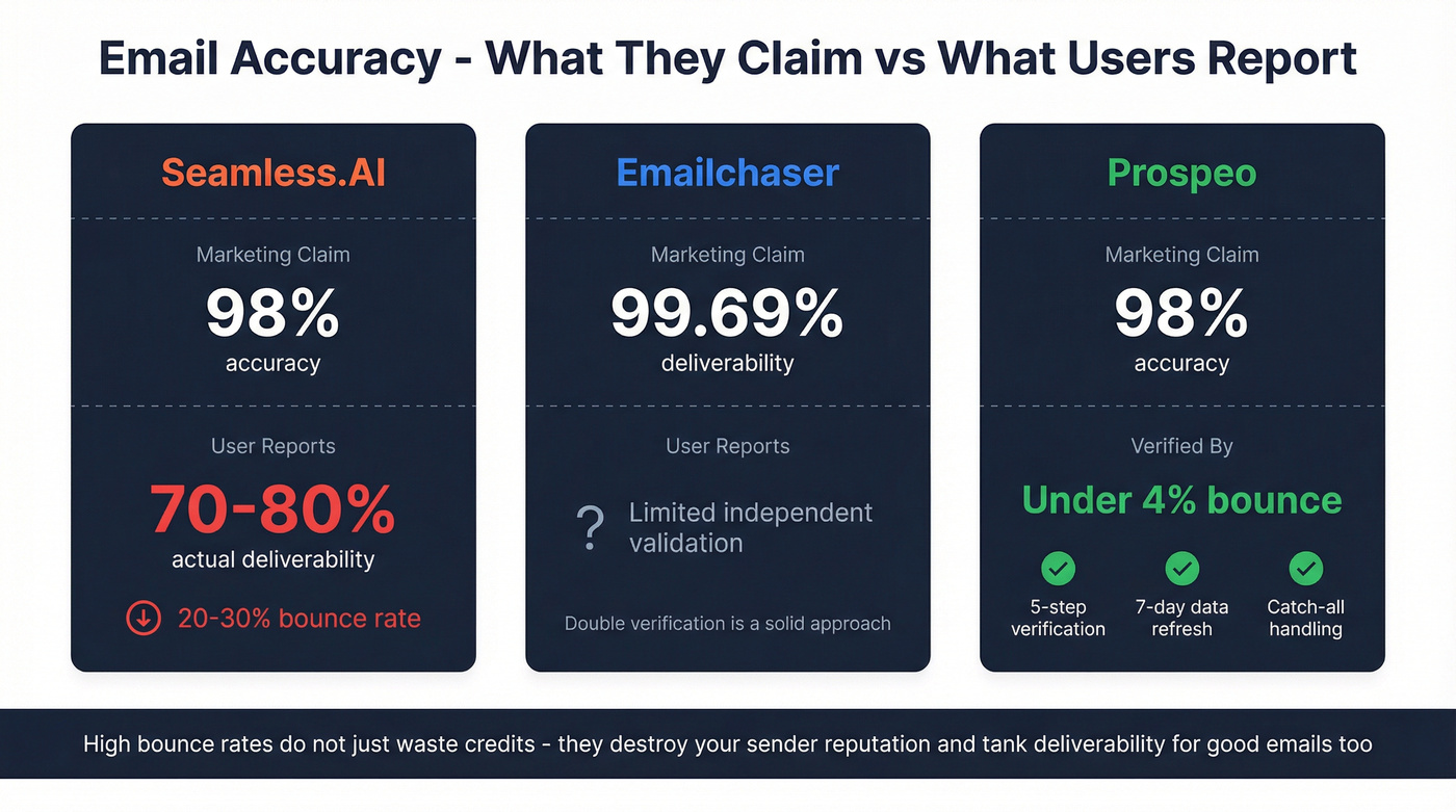 Marketing claims versus real-world accuracy data comparison