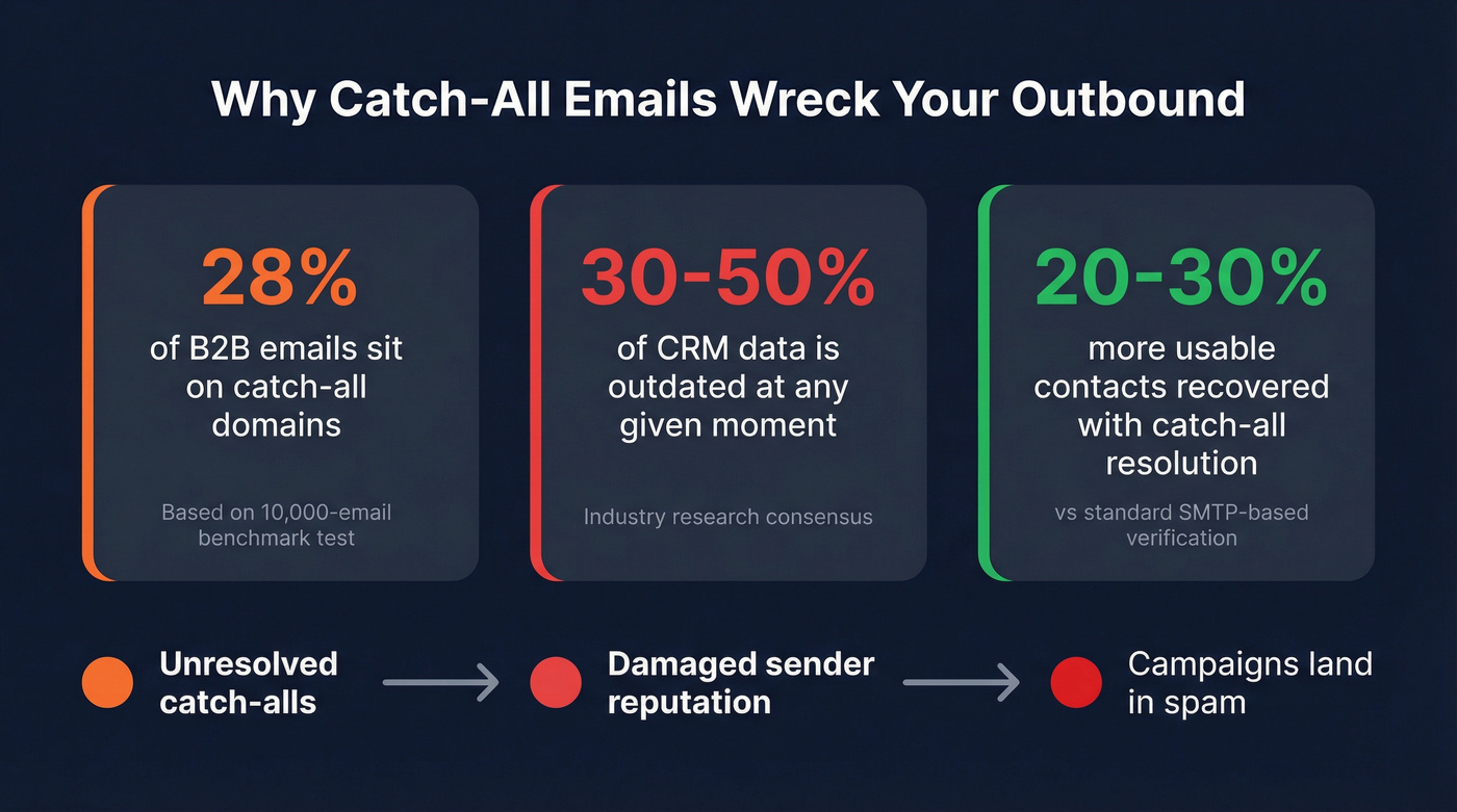 Catch-all email impact statistics visualization