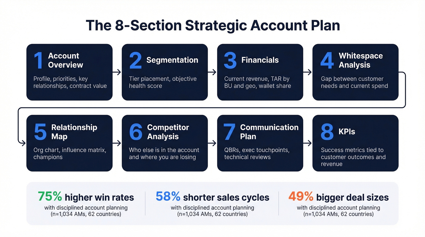 Eight sections of a strategic enterprise account plan