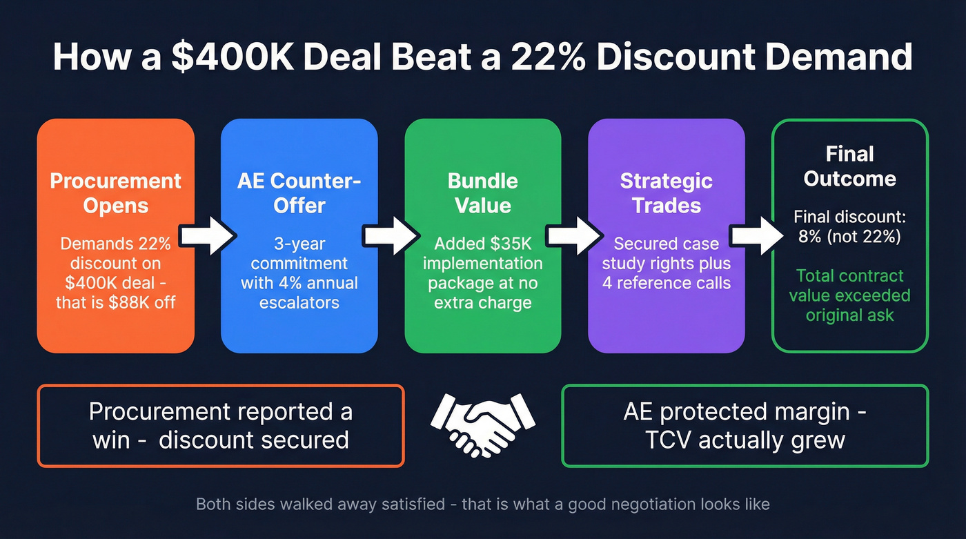 Real deal negotiation flow from demand to outcome