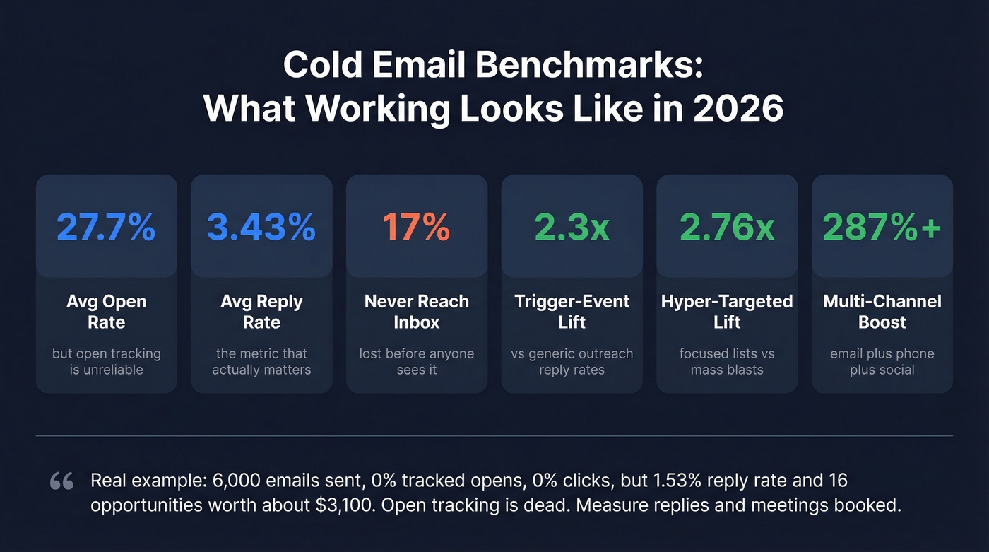 Cold email benchmark statistics and performance metrics for 2026