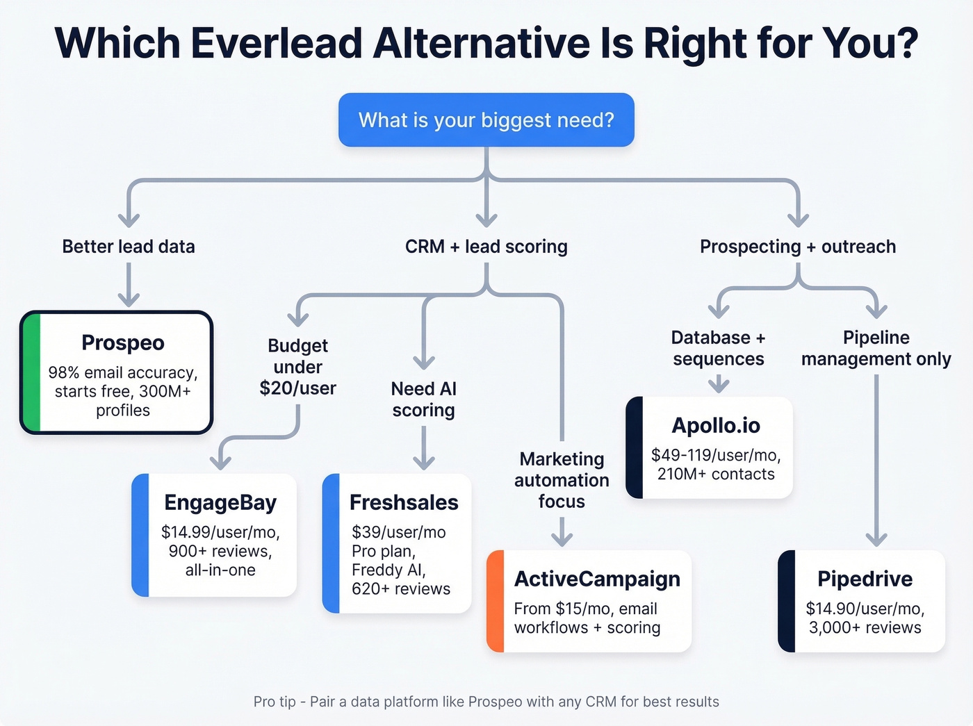 Decision flowchart for choosing the right Everlead alternative