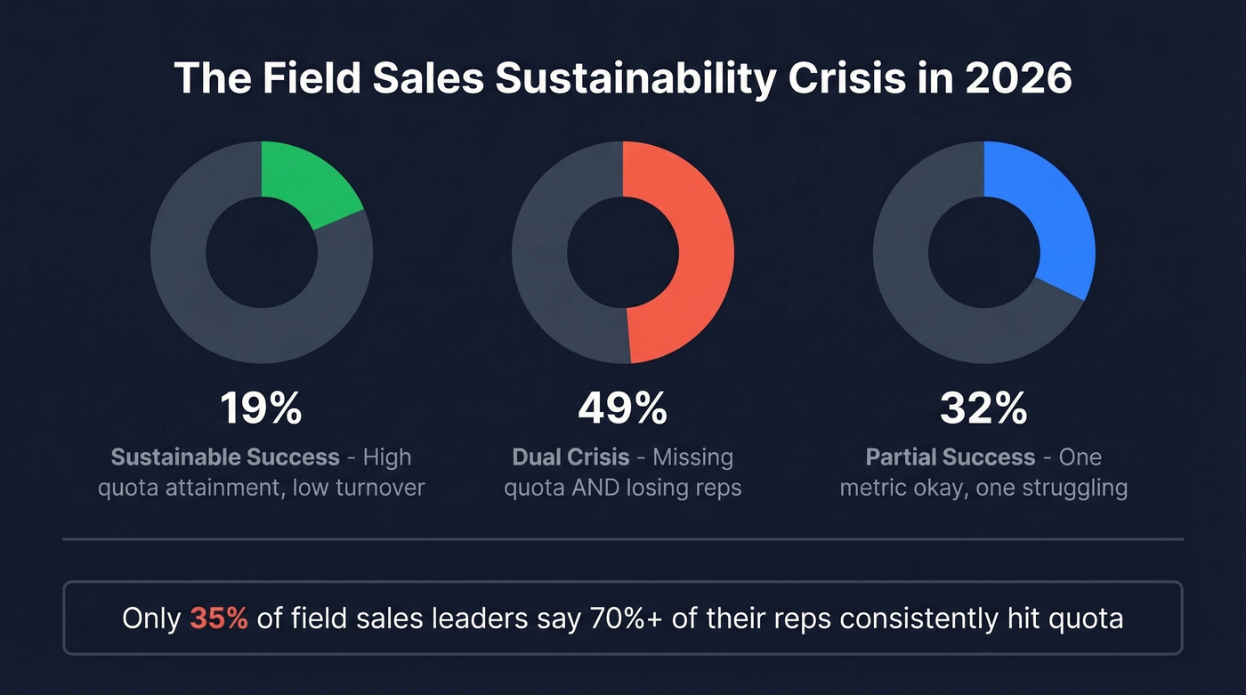 B2B field sales dual crisis breakdown visualization