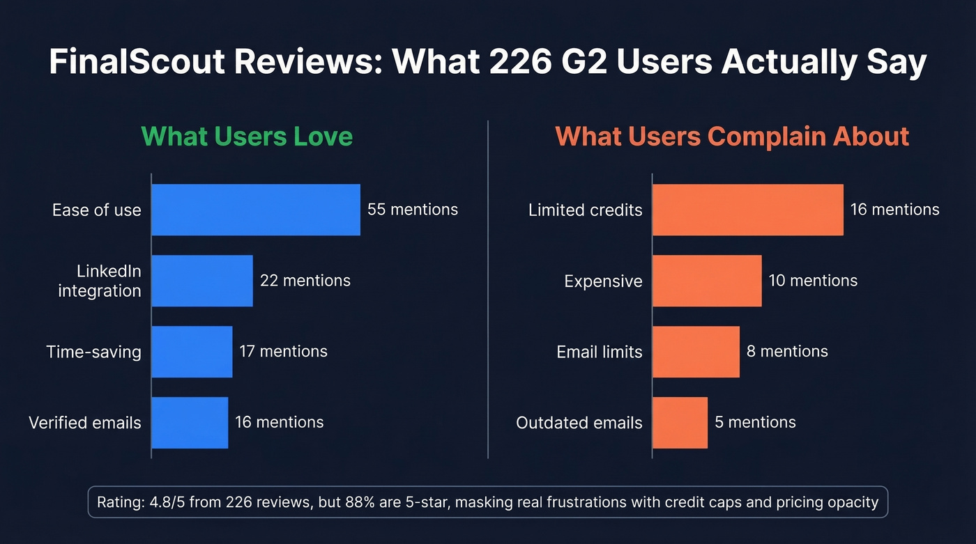 FinalScout G2 review sentiment breakdown chart