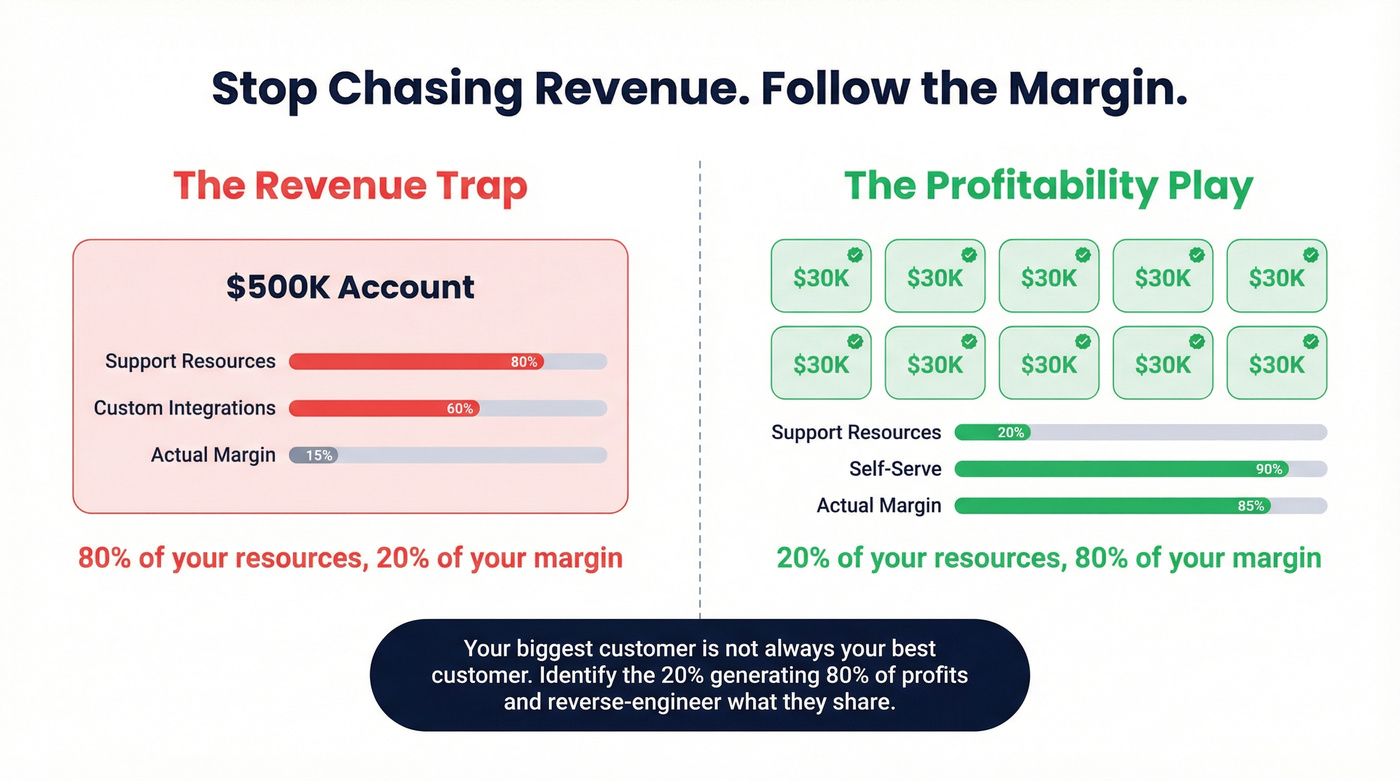 Revenue vs profitability validation comparison for ICP targeting