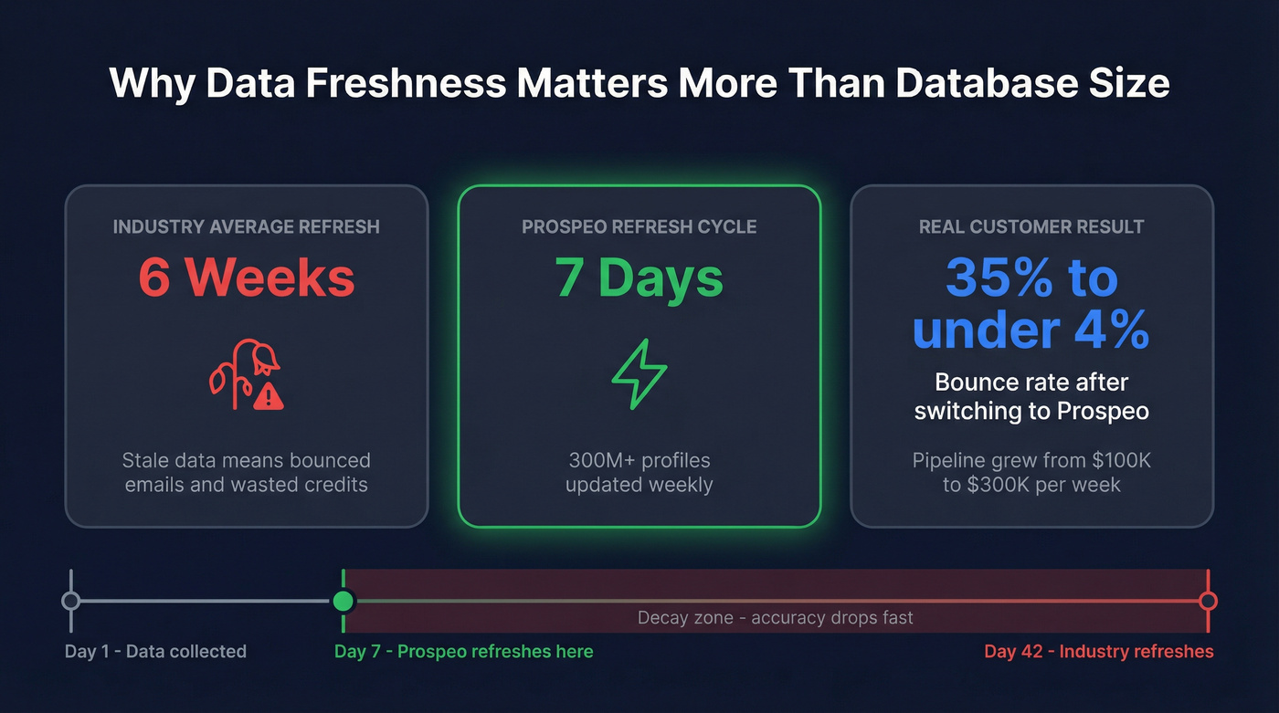 Data freshness comparison showing refresh intervals