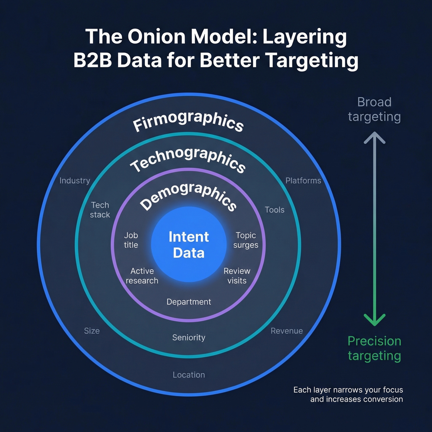 Onion model showing four B2B data layers