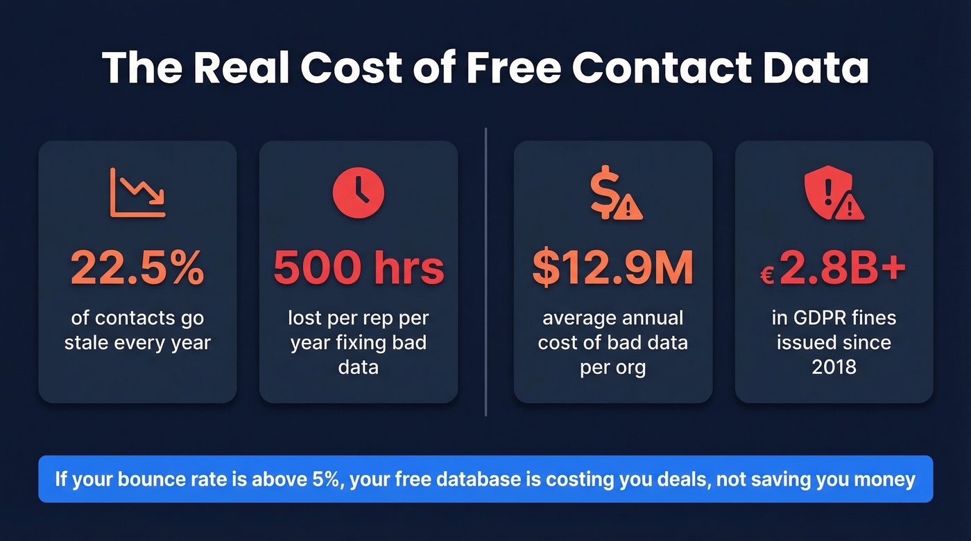 Key statistics on B2B data decay and costs