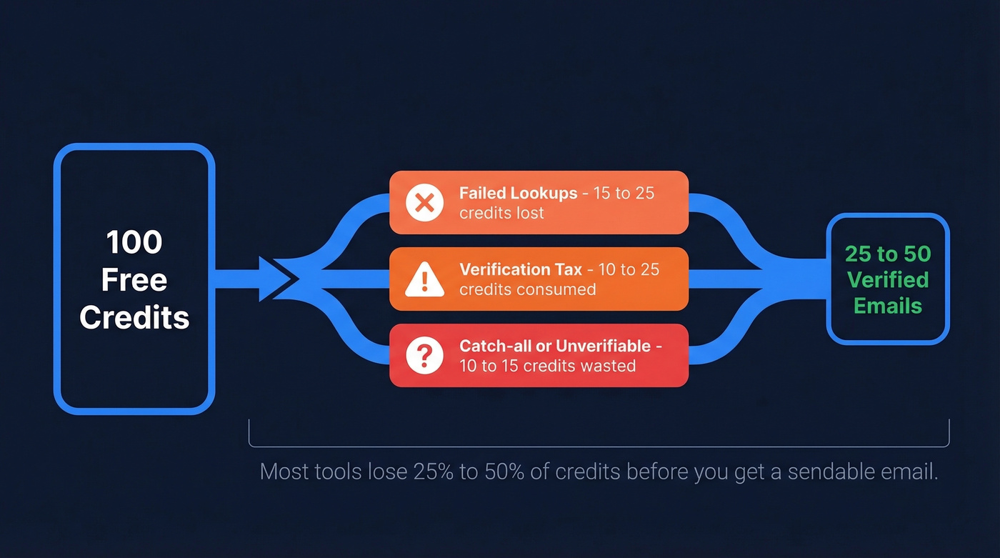 How free email finder credits get consumed before delivery