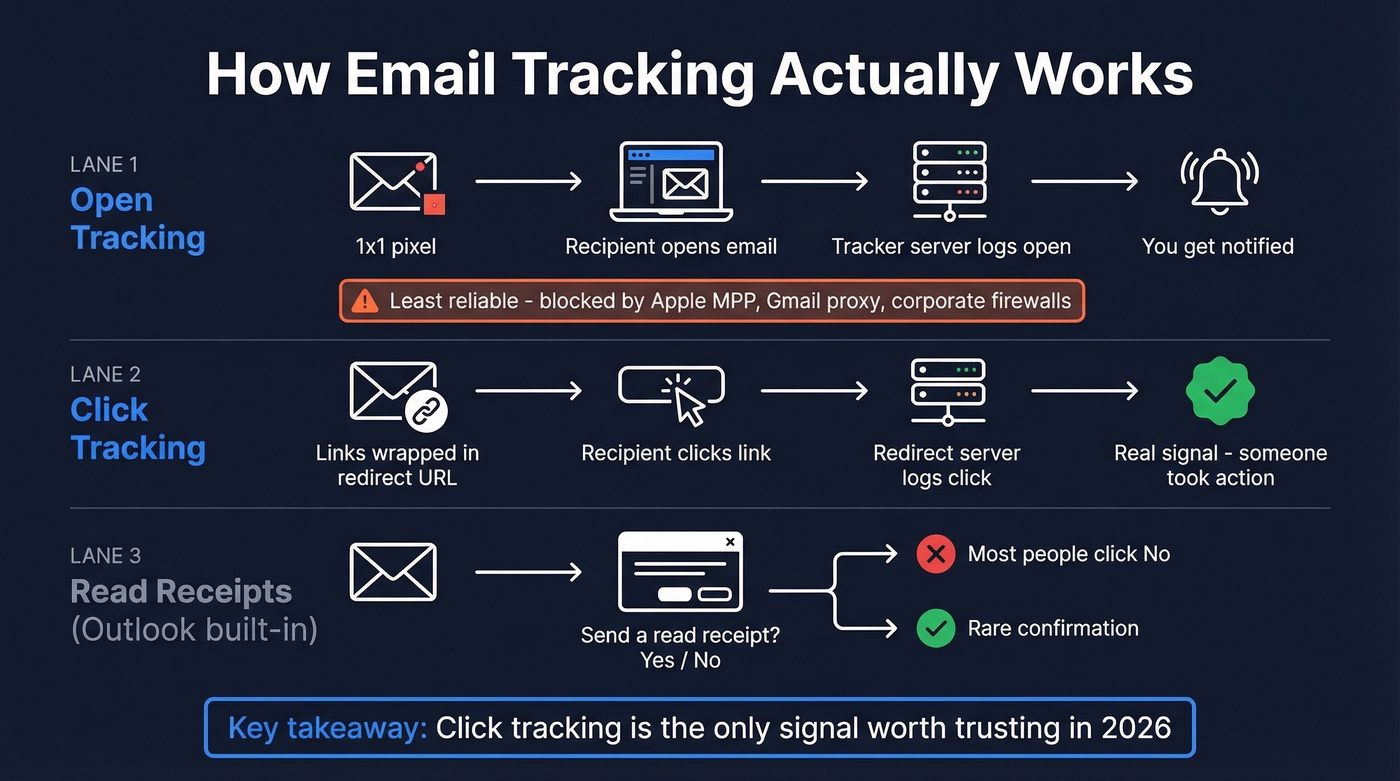 How email tracking pixels and click tracking work