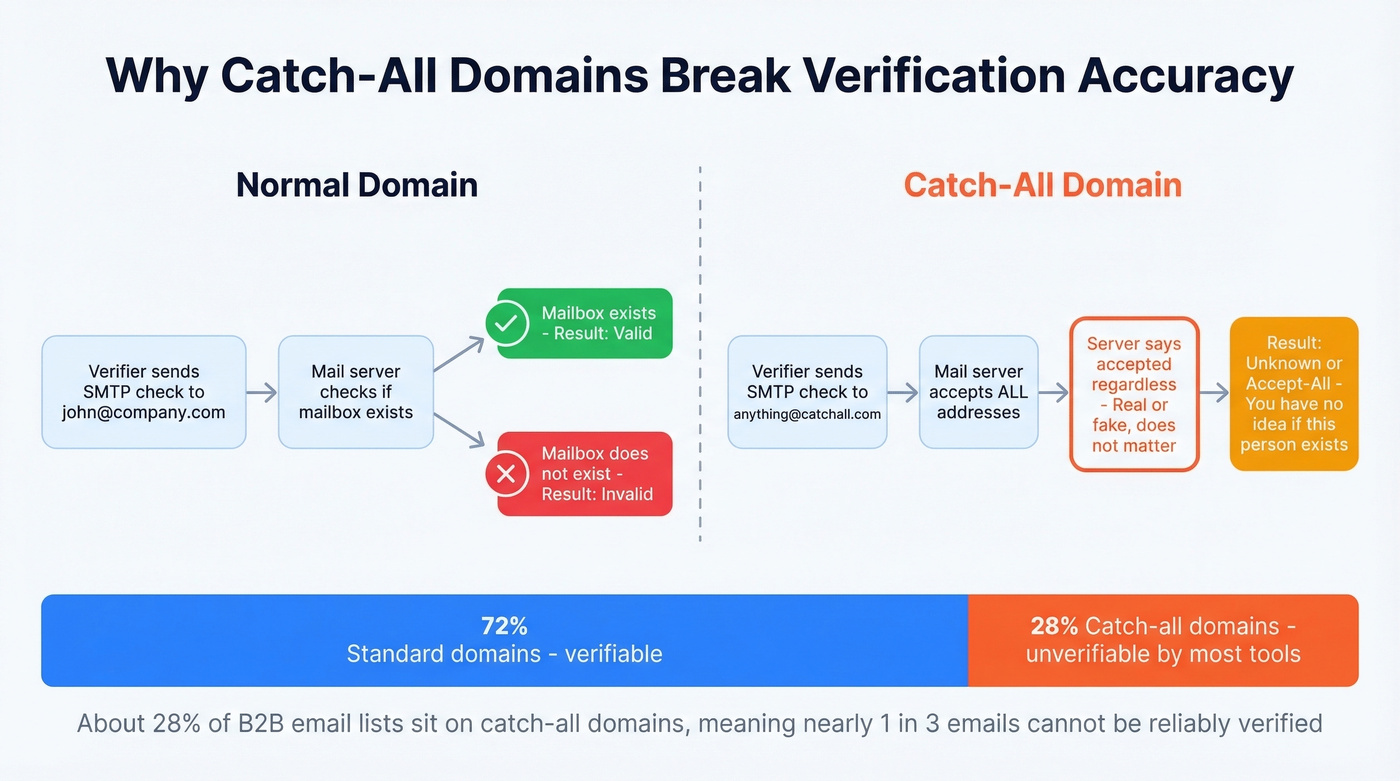 How catch-all domains break email verification accuracy