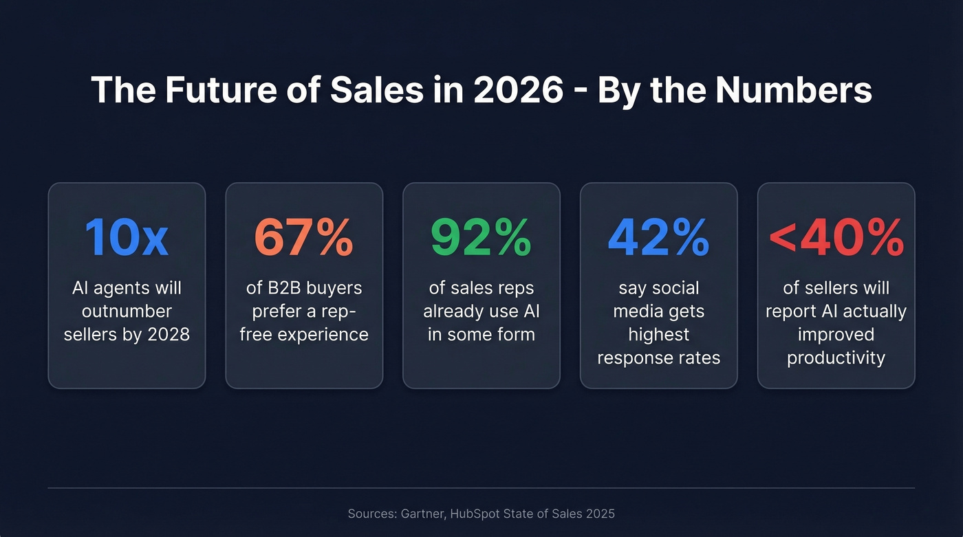 Key 2026 sales statistics snapshot infographic