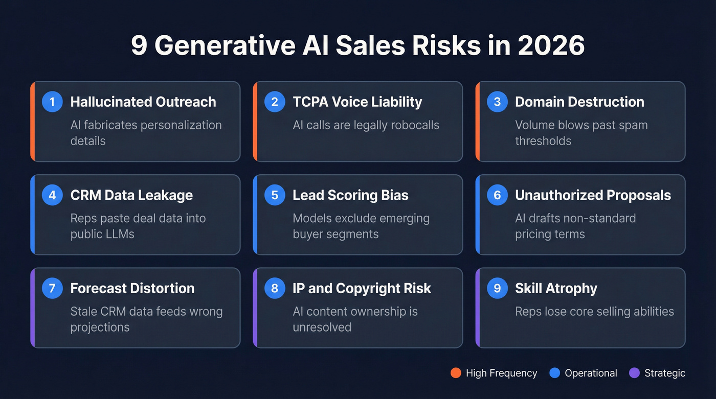 Visual map of all 9 generative AI sales risks