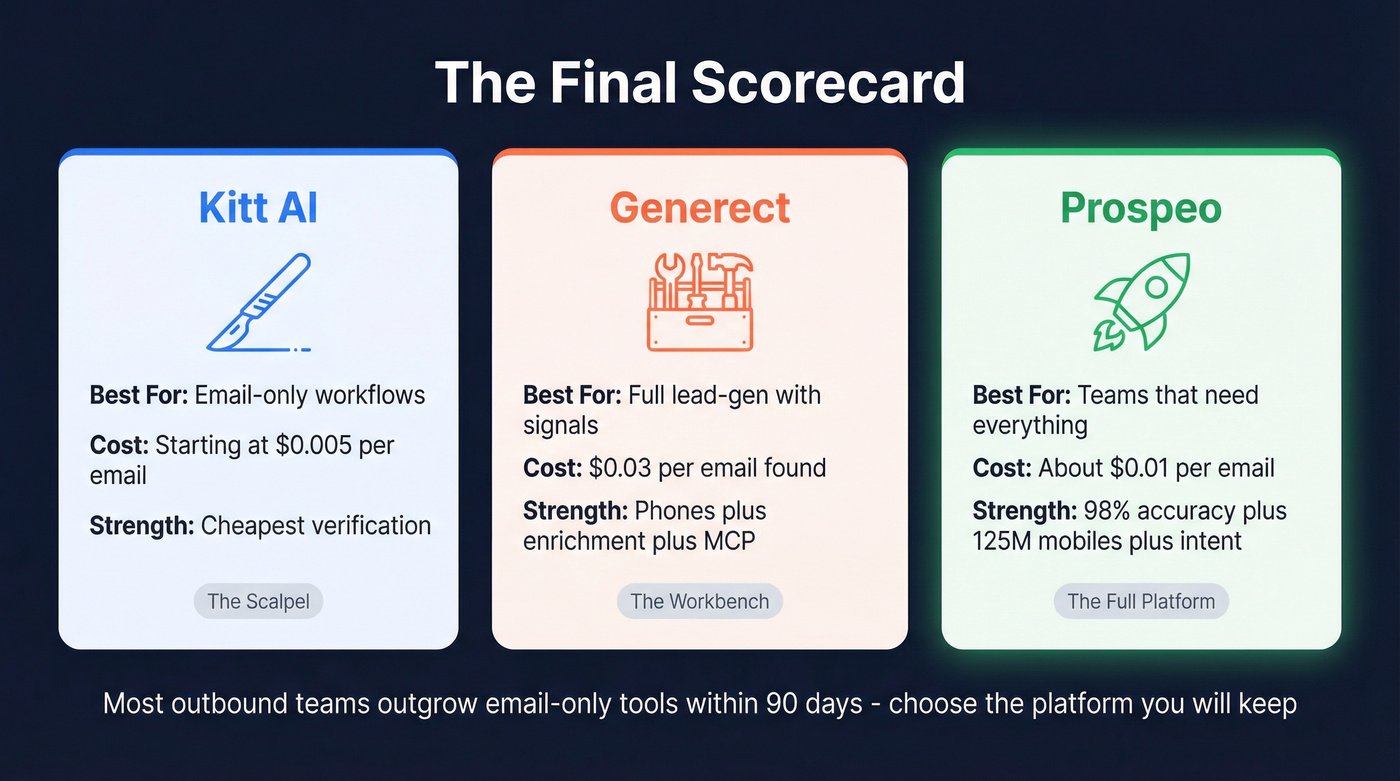 Three-tool summary comparison stat cards