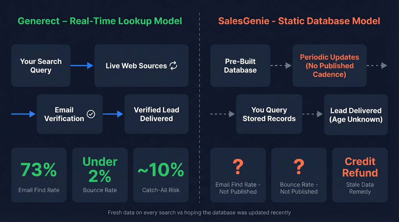 Real-time vs static database architecture comparison diagram