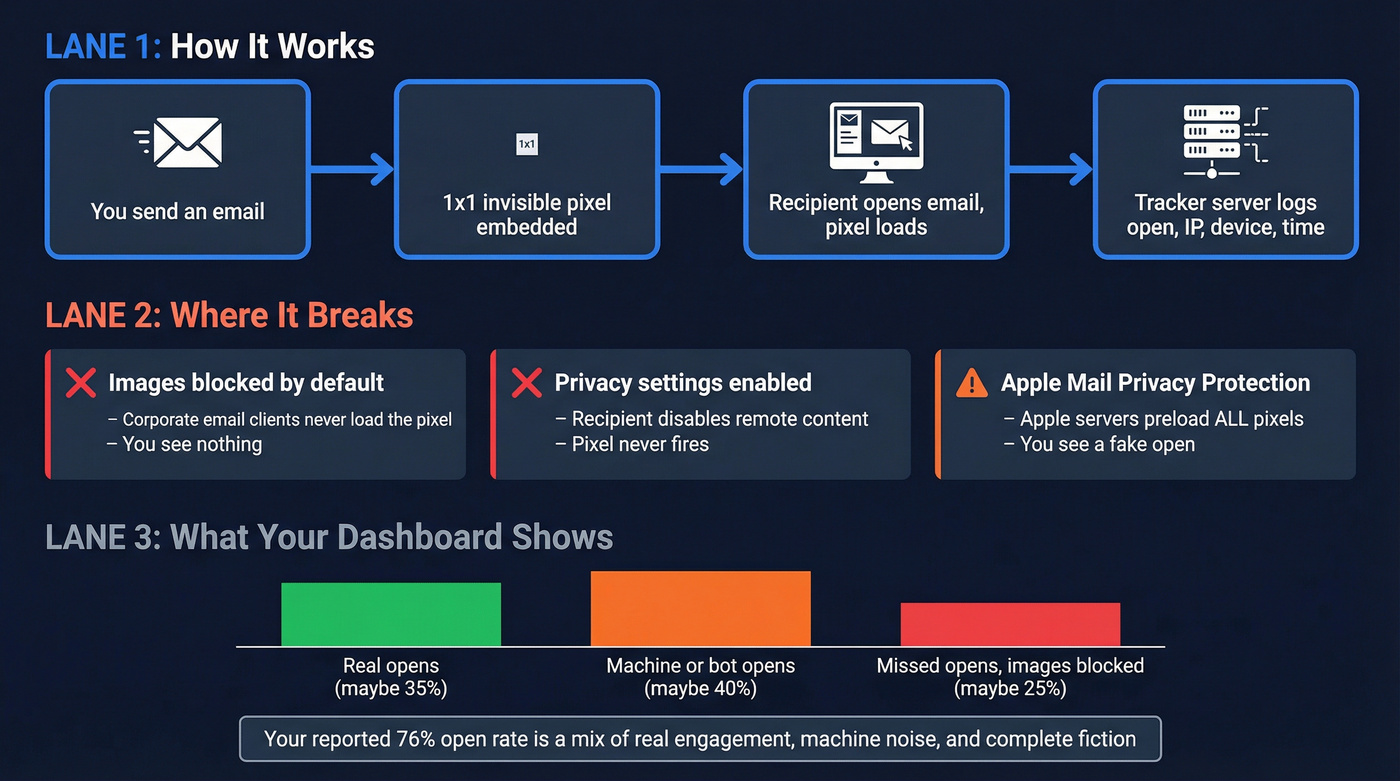 How Gmail tracking pixels work and fail