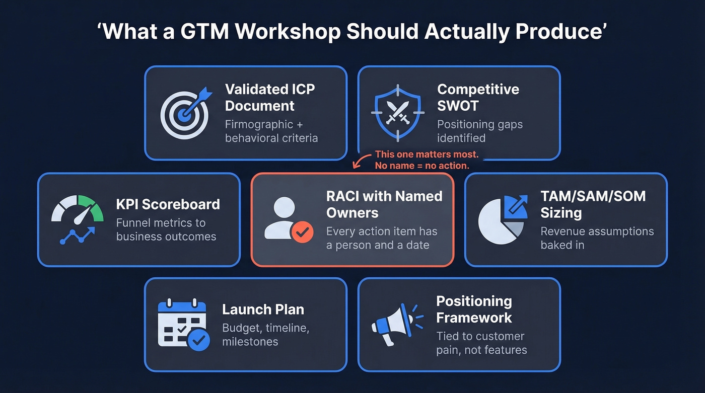 Seven key artifacts from a GTM workshop