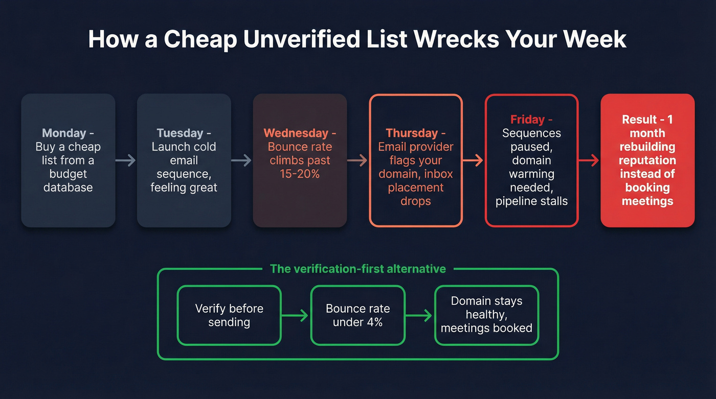 How cheap unverified lists destroy domain reputation