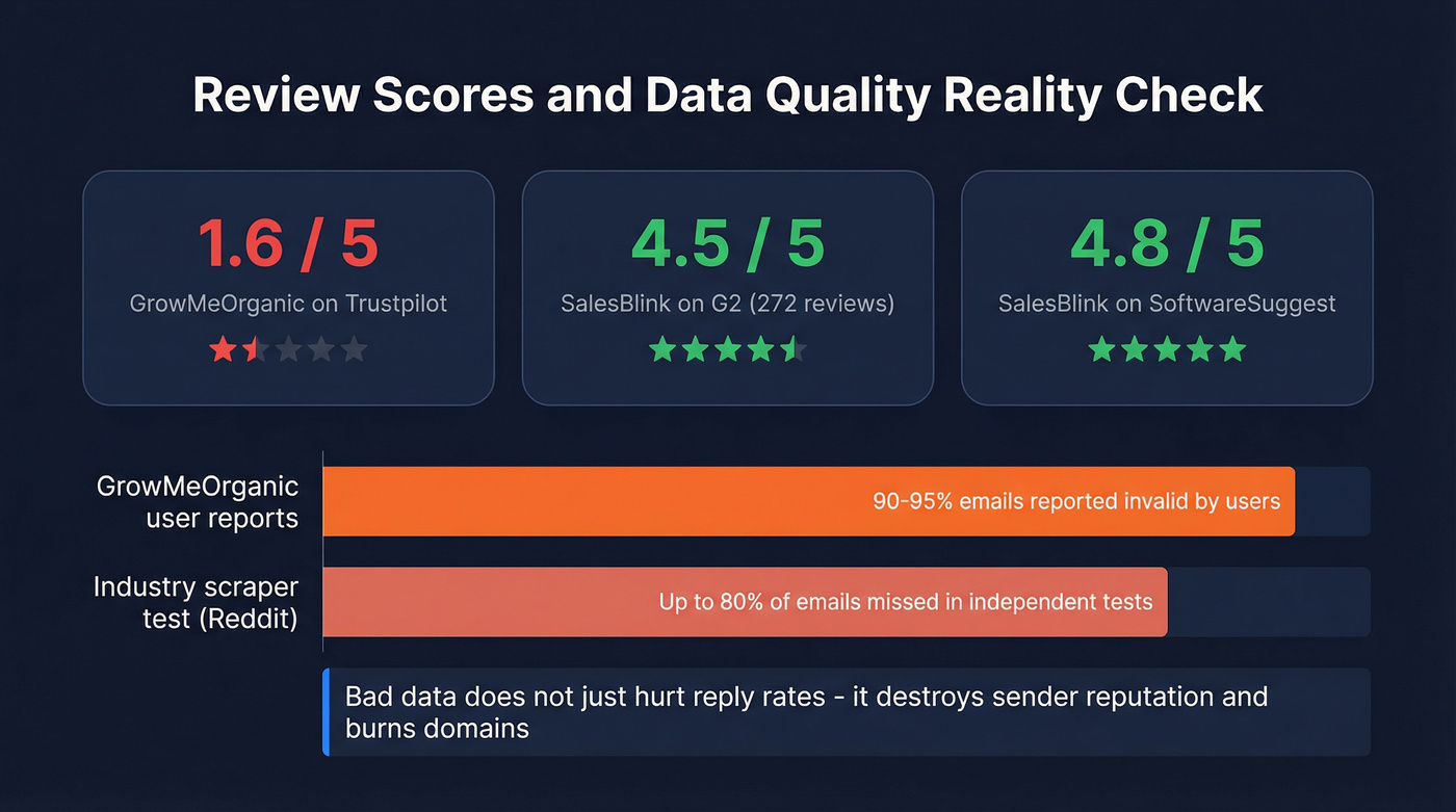 Review scores and data quality comparison stats
