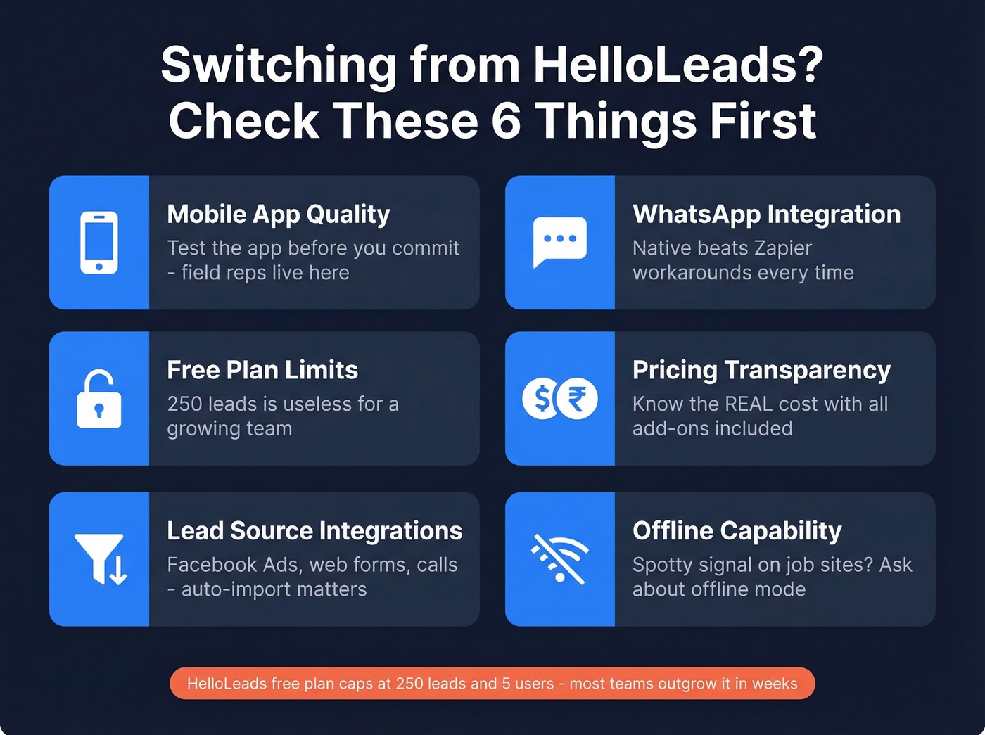 CRM replacement checklist for HelloLeads users