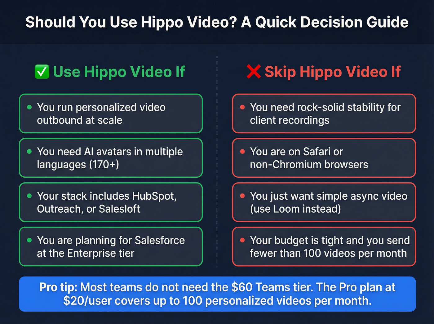 Hippo Video decision guide for who should and shouldn't use it
