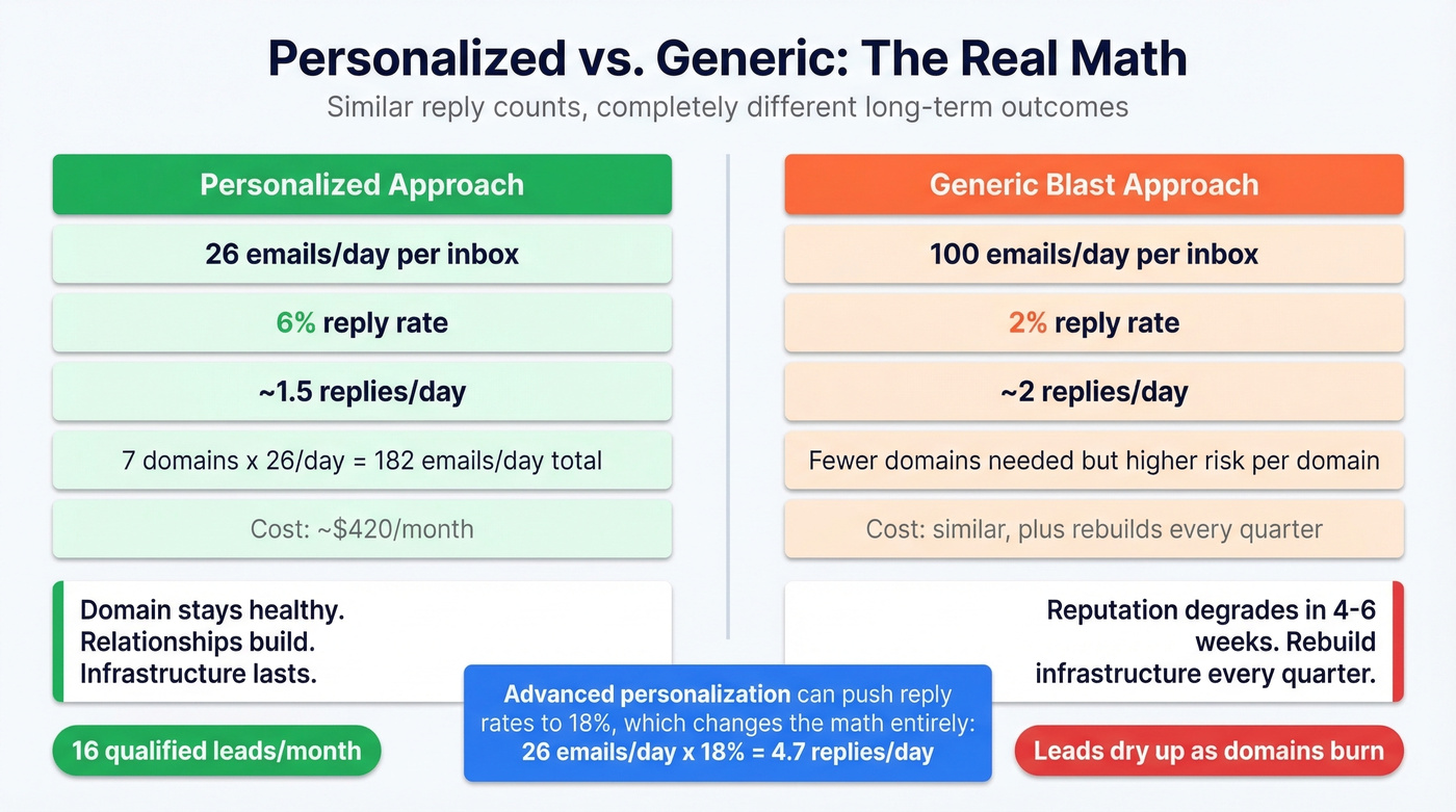 ROI comparison of personalized vs generic cold email approaches