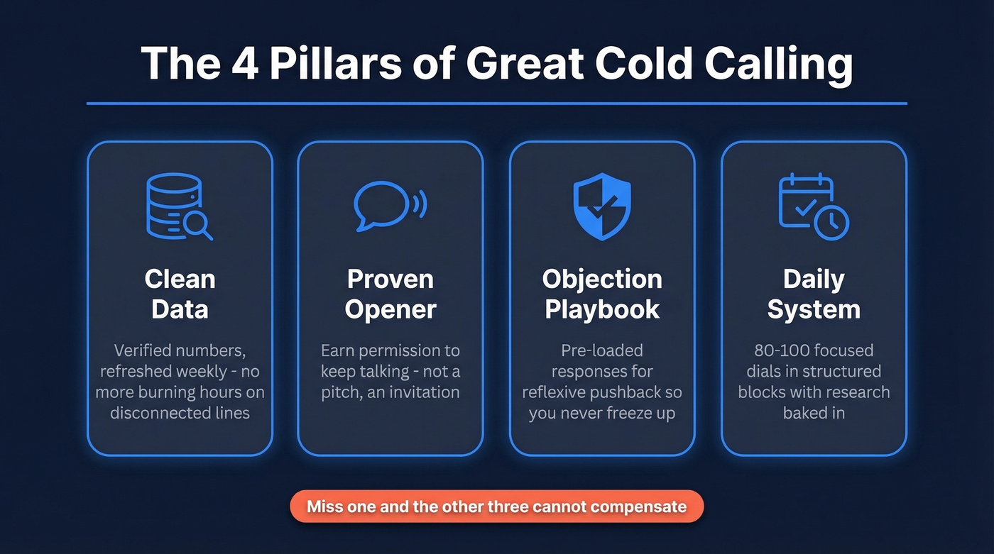 Four pillars of great cold calling system