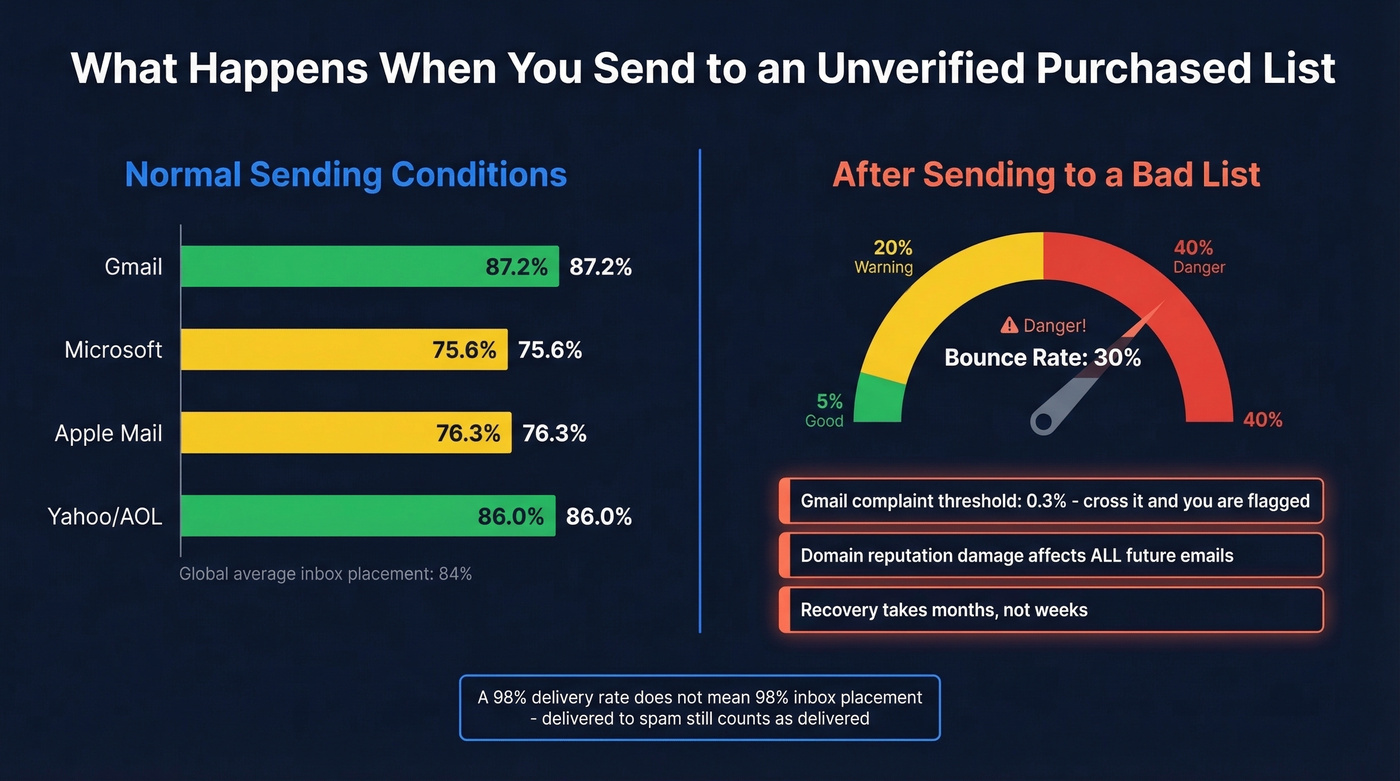 Email deliverability stats and spam thresholds visual