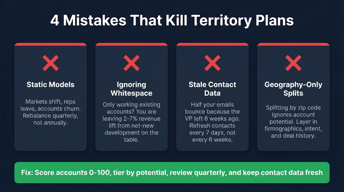 Four common territory plan mistakes with warning indicators