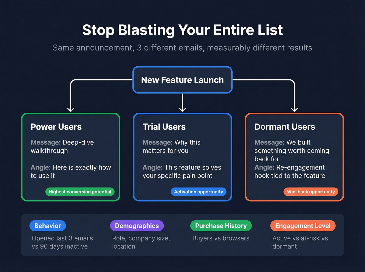 Audience segmentation strategy with example scenarios