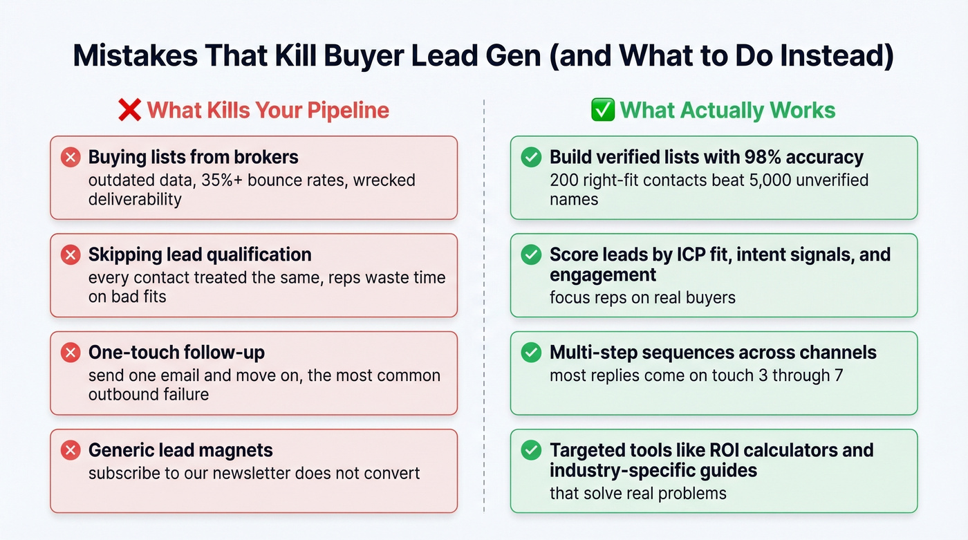 Common buyer lead gen mistakes versus best practices
