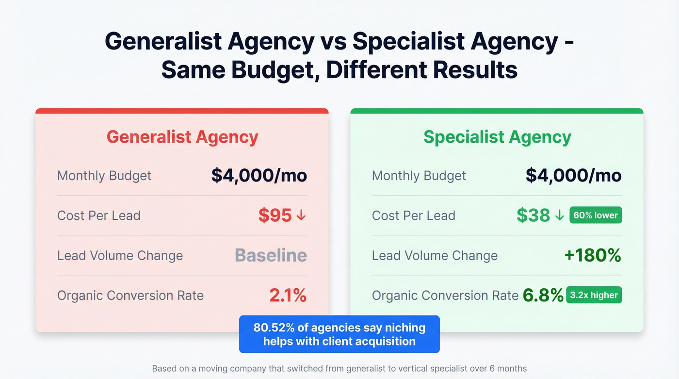 Generalist vs specialist agency performance comparison