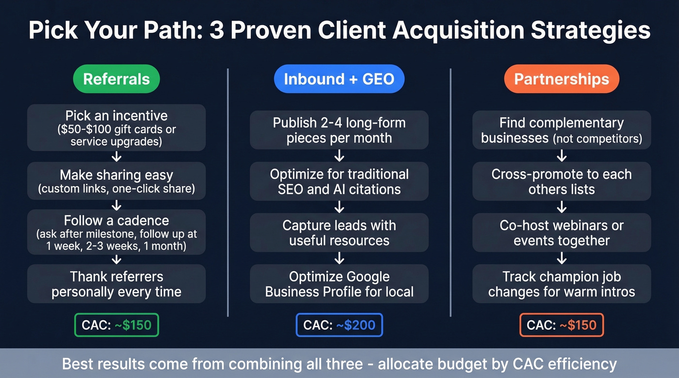 Three strategy paths based on business stage