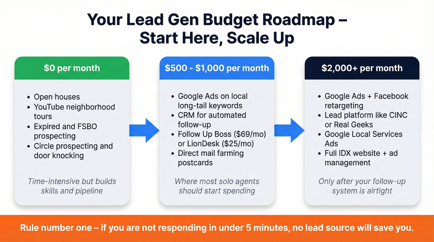 Real estate lead generation budget tier roadmap