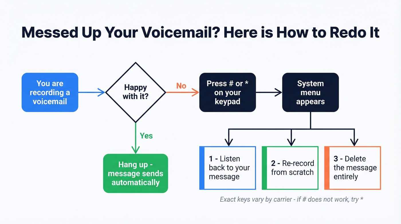 How to re-record a voicemail decision flow
