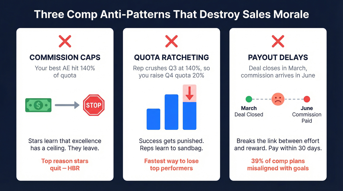 Sales comp anti-patterns and their impact on rep morale