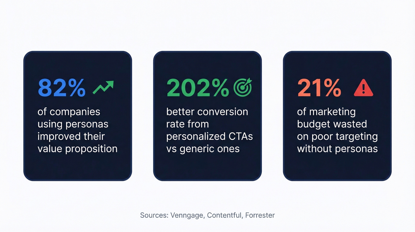 Key statistics showing business impact of buyer personas