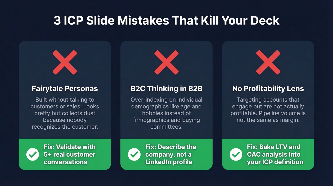 Three common ICP slide mistakes with warning indicators